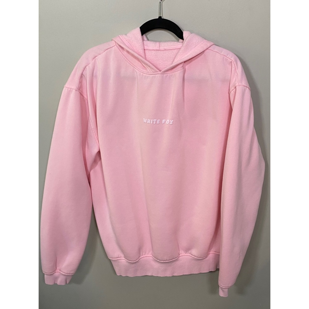White Fox Leisure Vol 3.5 Hoodie Women Small Pink Puff Print Streetwear